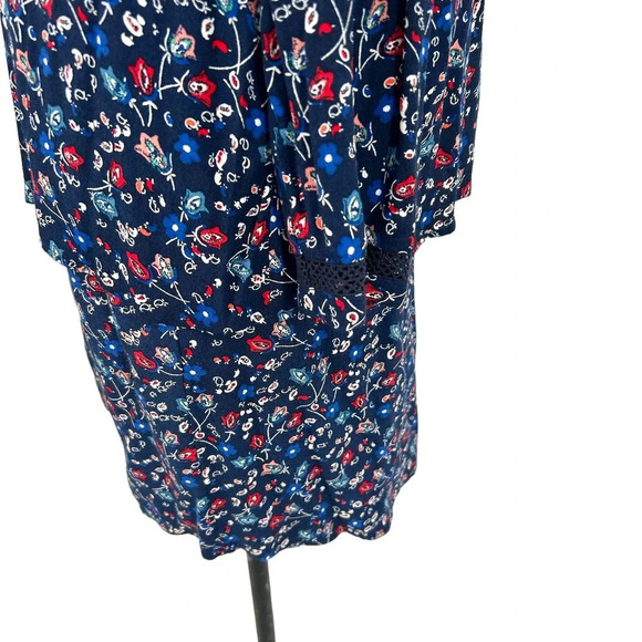 Comptoir Des Cottoniers Blue Floral Skirt Set Skirt and Blouse‎ Size Large - Picture 7 of 11